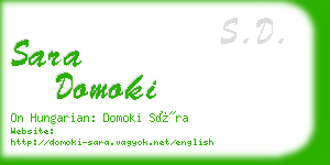 sara domoki business card